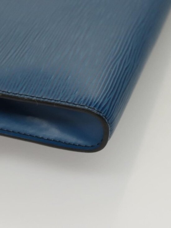Authentic LOUIS VUITTON Epi Pochette Arche Shoulder Bag Blue M52575 LV - Picture 8 of 16